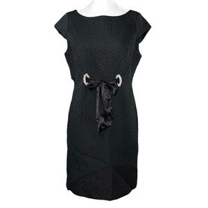 Taylor Women’s Black Jacquard Geometric Print Sheath Dress Size 6